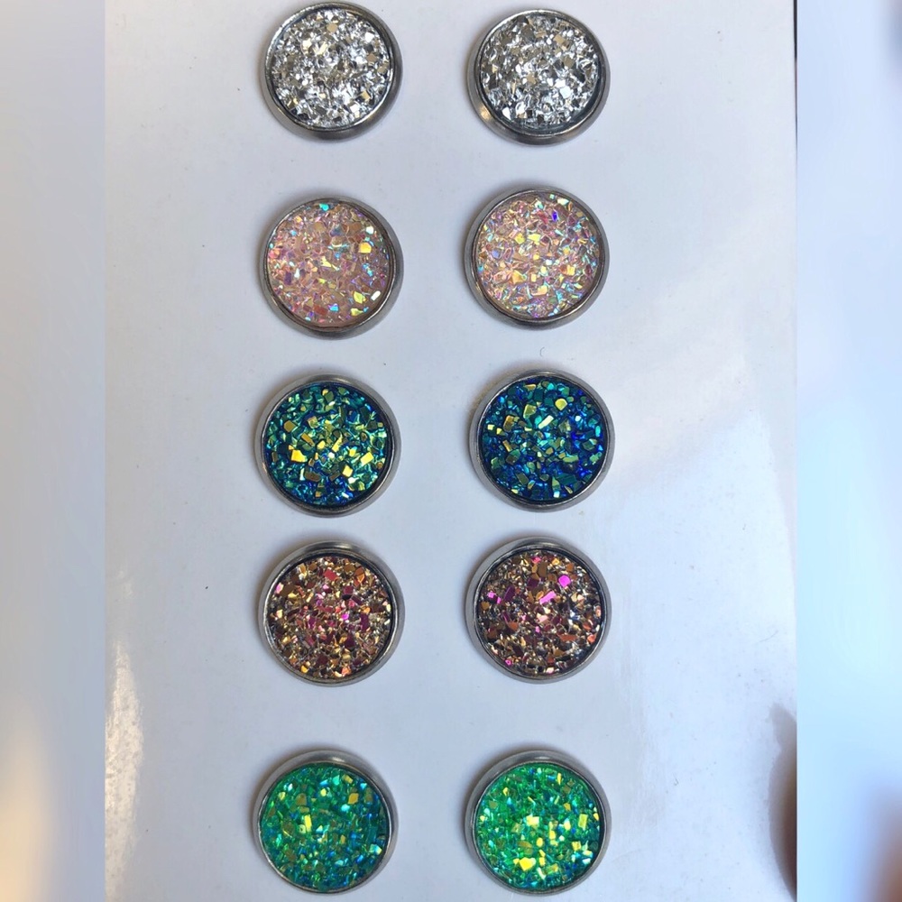 🧚🏼‍♀️5 Pairs Faux Druzy Earrings🧚🏼‍♀️